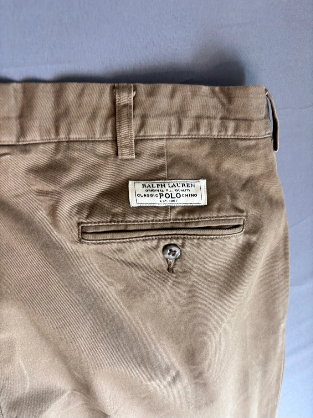 Polo Ralph Lauren Hammond Pants Men's 36x32 Brown Pleated Classic Chino Cotton - Picture 7 of 9